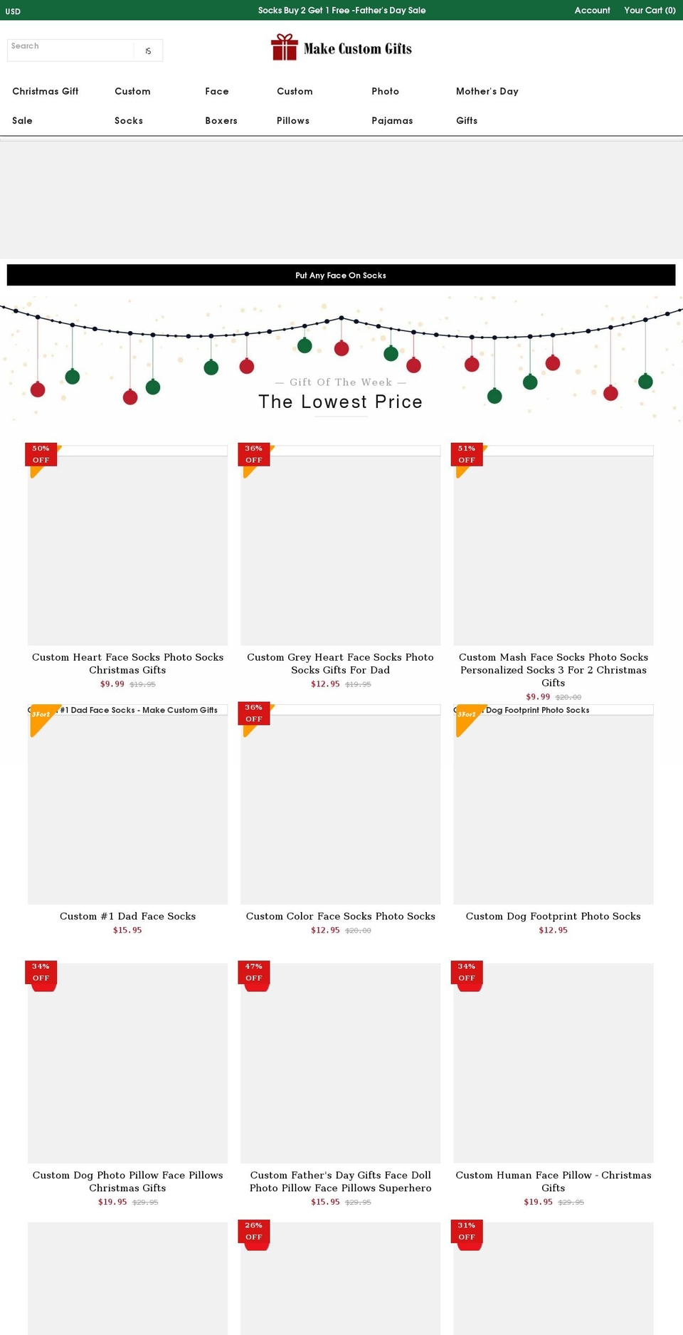 makecustomgifts.com shopify website screenshot