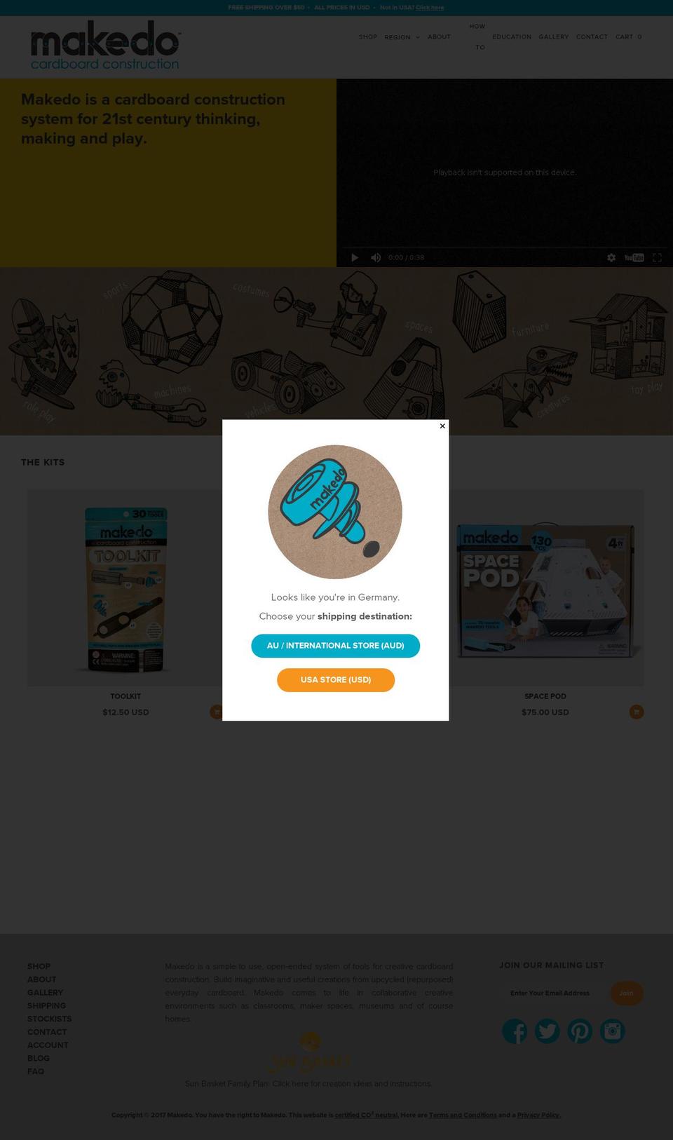 makedo.co.nz shopify website screenshot