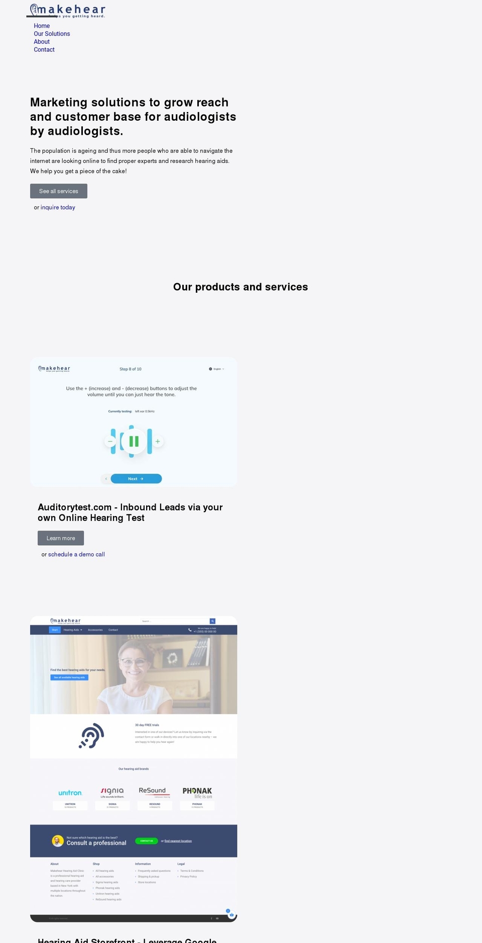 makehear.com — Shopify storefront screenshot