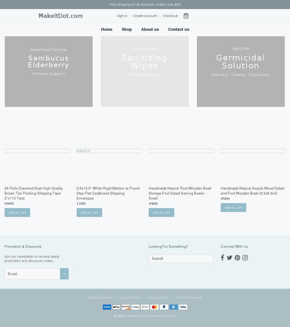 makeitdot.com shopify website screenshot