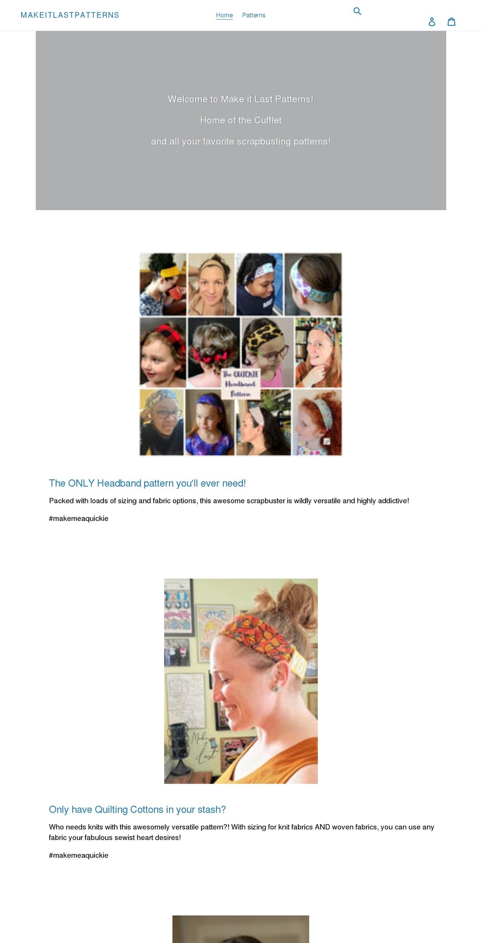 makeitlastpatterns.com shopify website screenshot