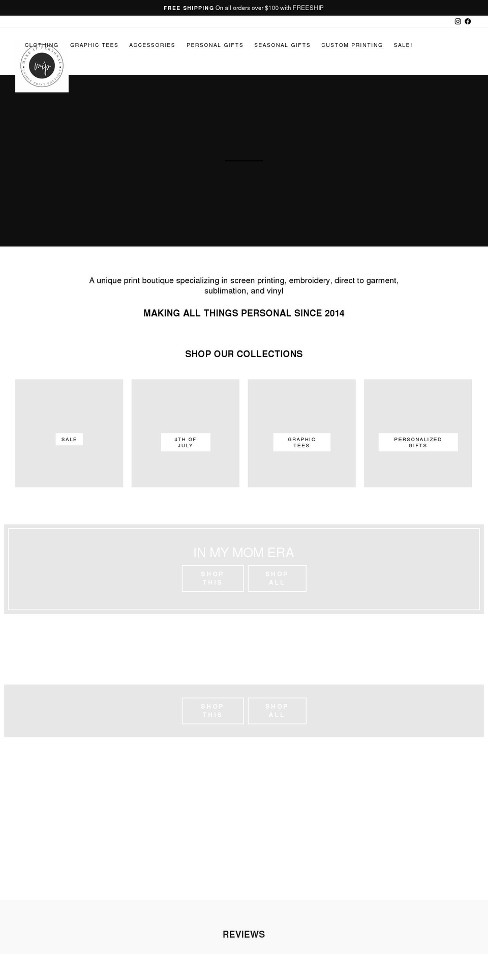 makeitpersonalbymm.com shopify website screenshot
