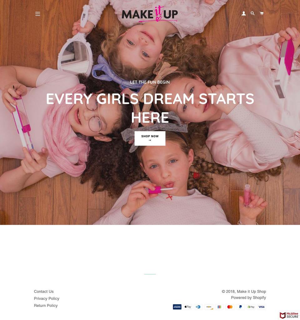 makeitupshop.com shopify website screenshot