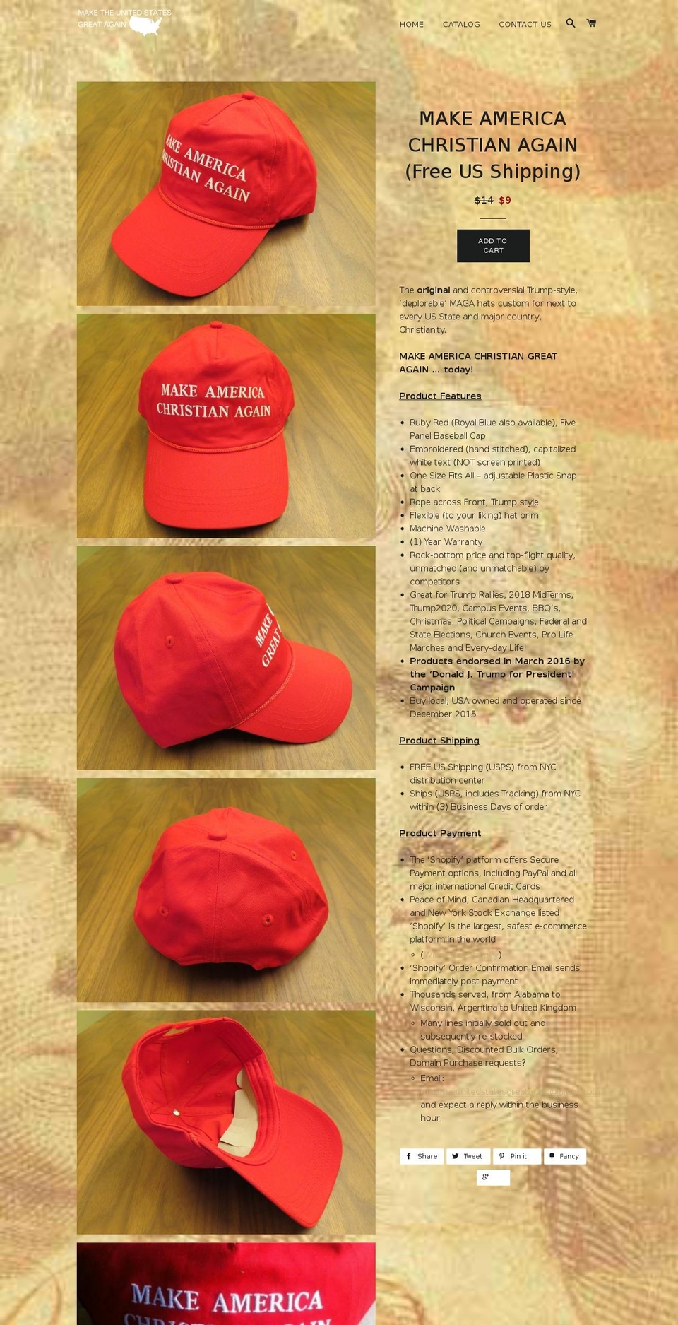 makejesusgreatagain.com — Shopify storefront screenshot