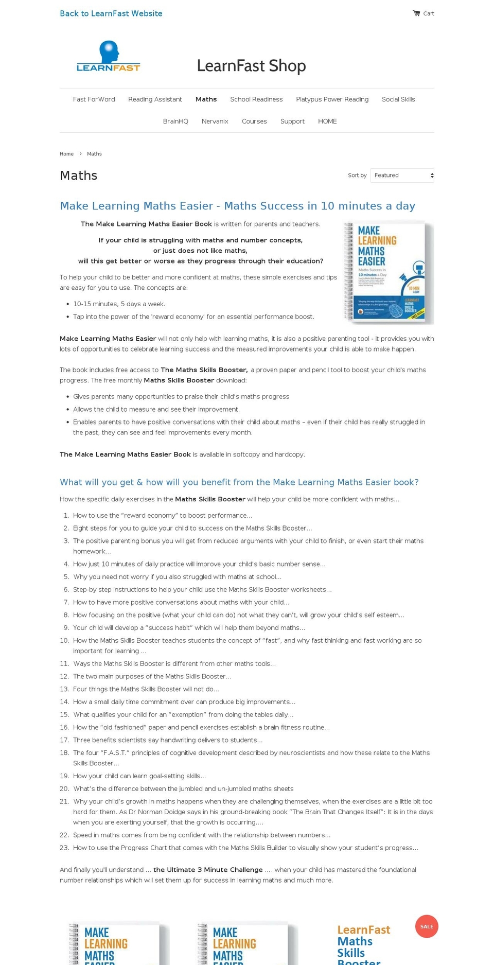 makelearningmathseasy.com — Shopify storefront screenshot