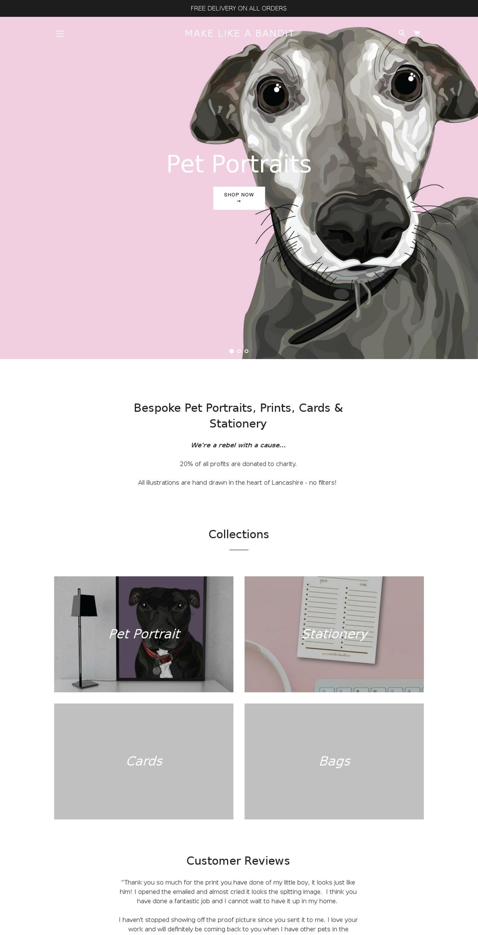 makelikeabandit.com — Shopify storefront screenshot
