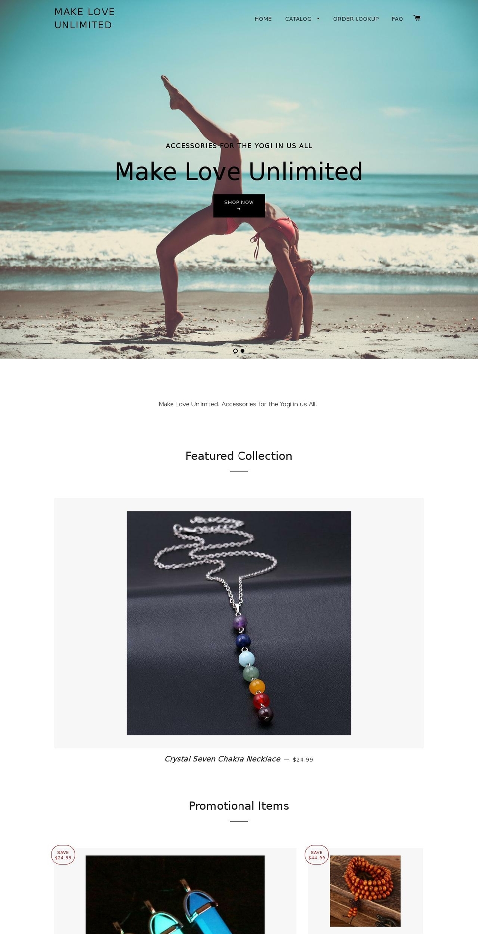 makeloveunlimited.com — Shopify storefront screenshot