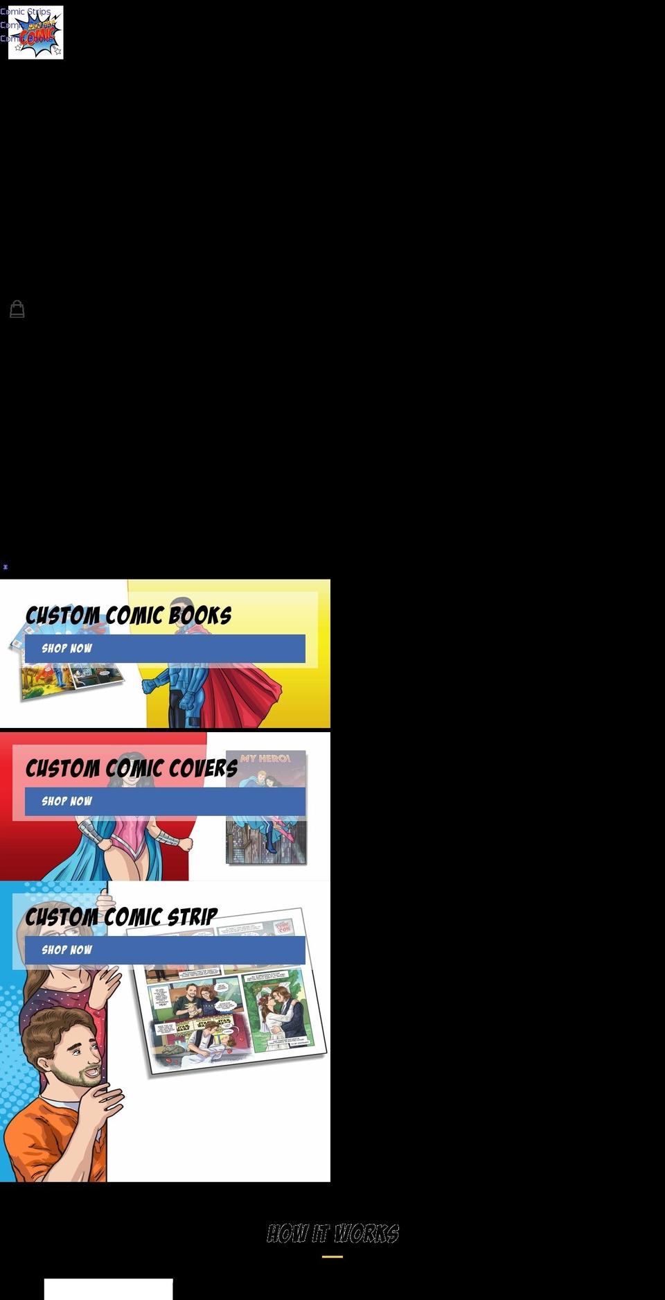 makemeacomic.com shopify website screenshot