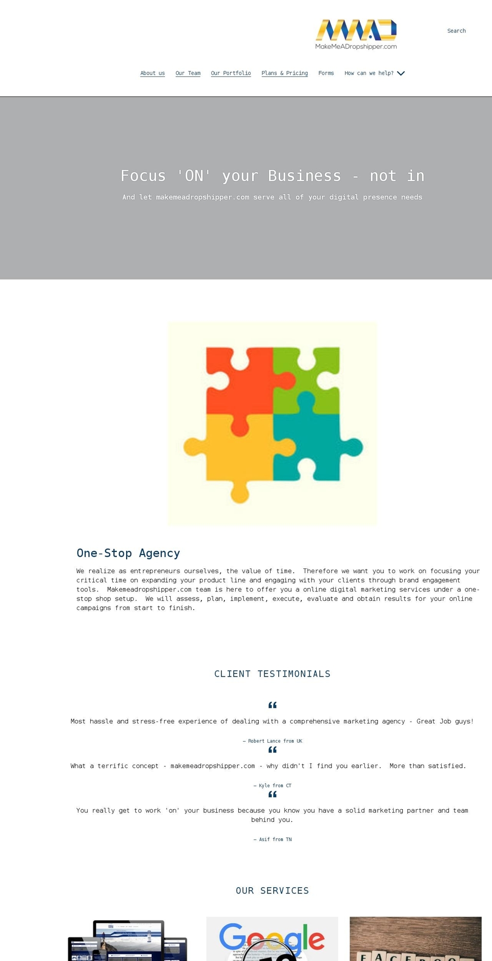 makemeadropshipper.com shopify website screenshot
