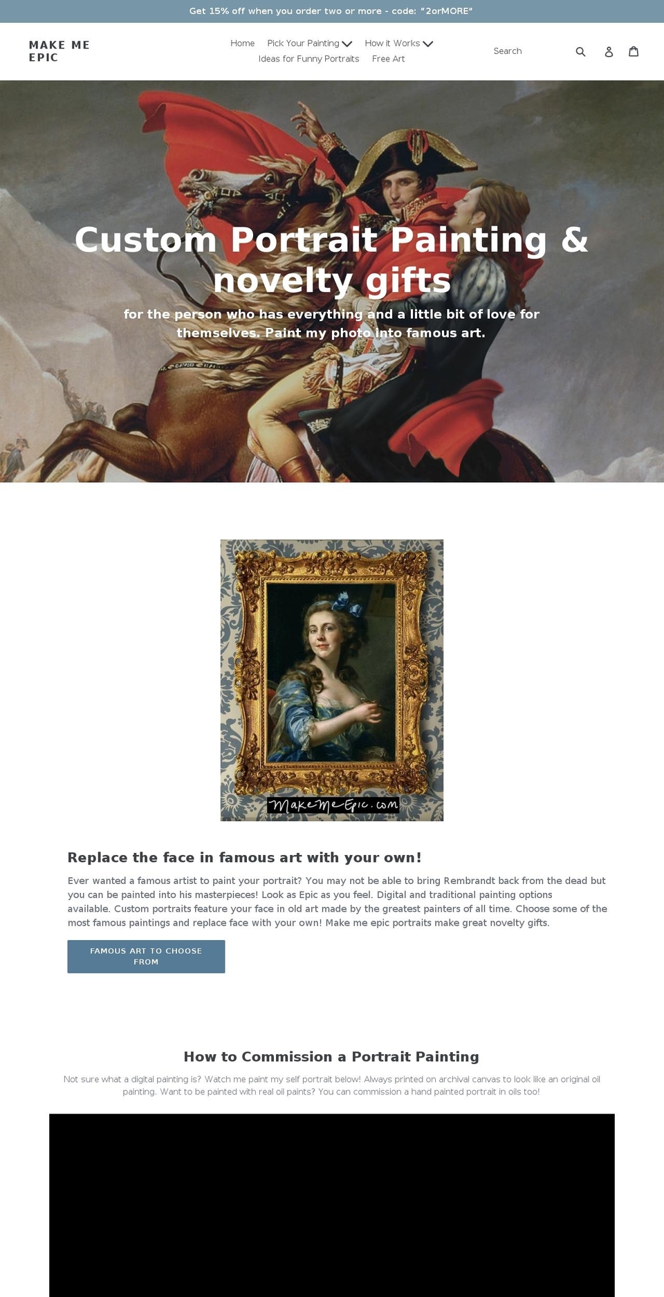 makemeepic.com — Shopify storefront screenshot