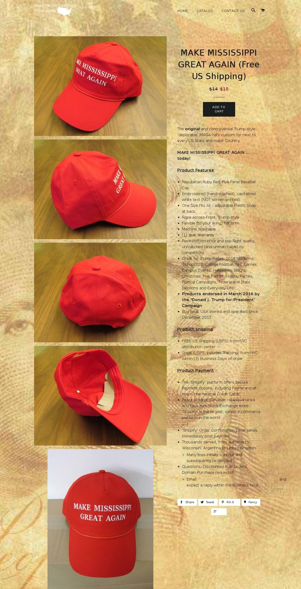 makemississippigreatagain.com — Shopify storefront screenshot