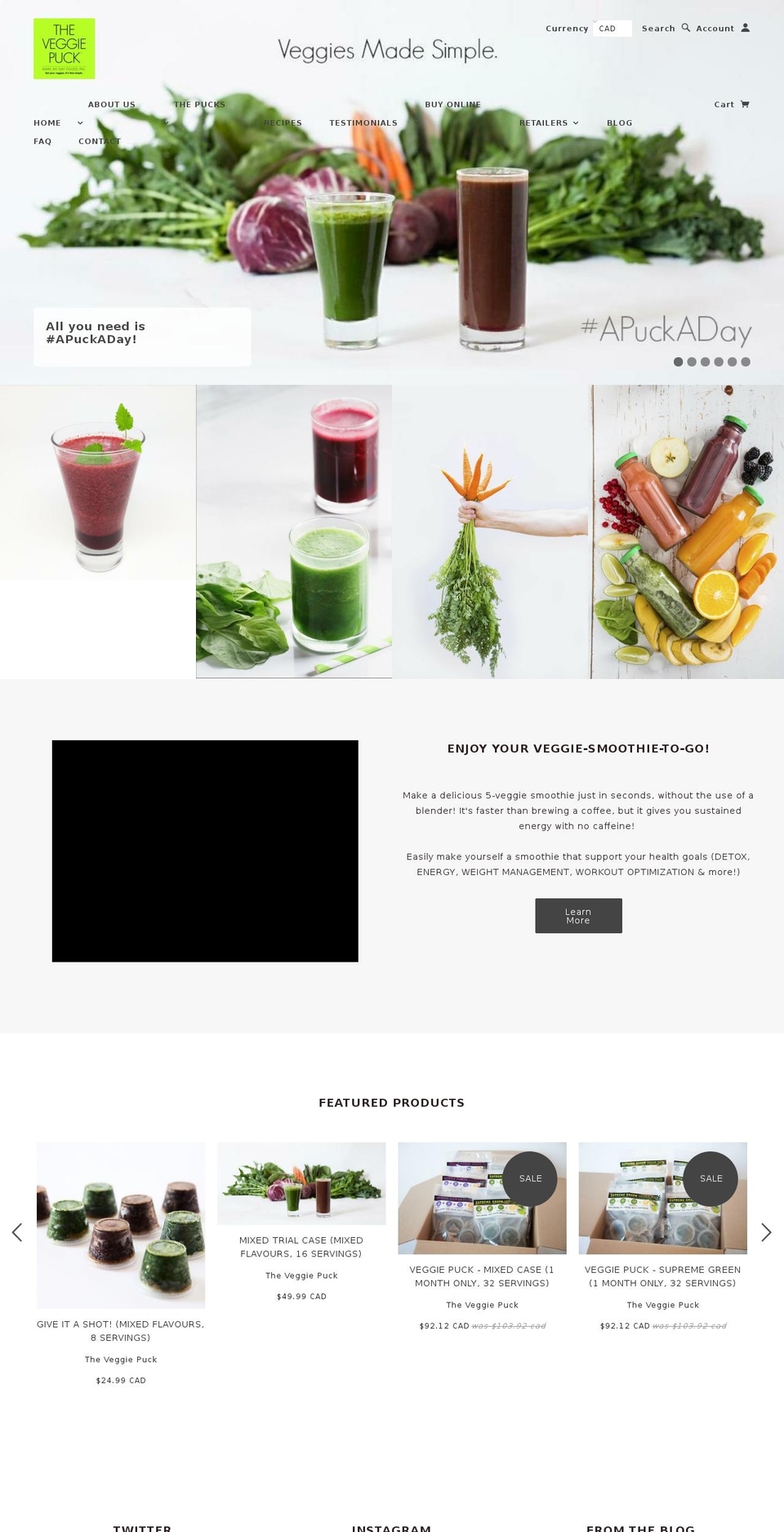 New Veggie Puck Website Shopify theme site example makemydayfood.com