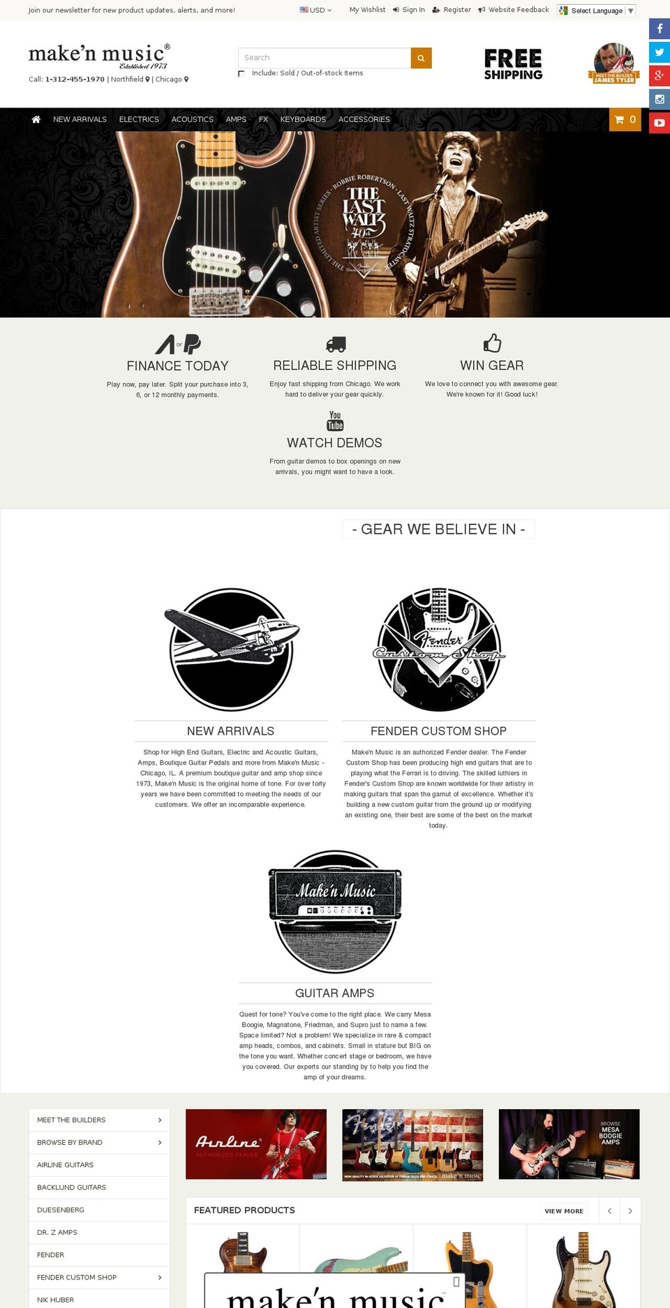 Make'n Music v8 Shopify theme site example makenmusic.com