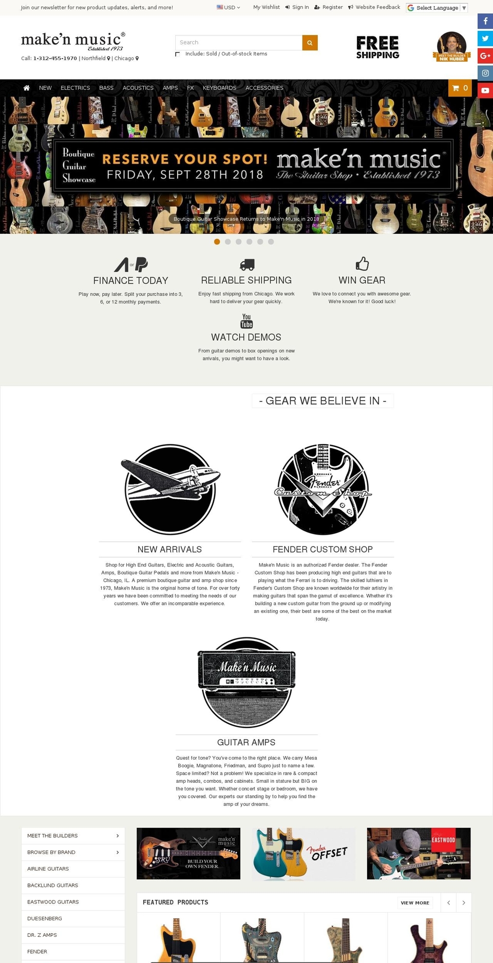 Make'n Music v8 Shopify theme site example makenmusic.info