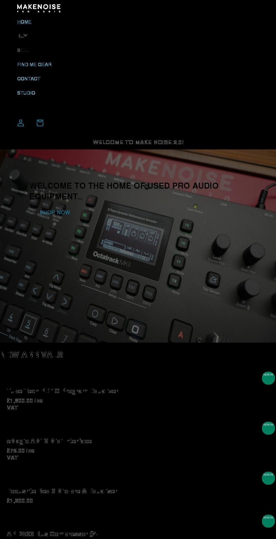 makenoiseproaudio.co.uk shopify website screenshot