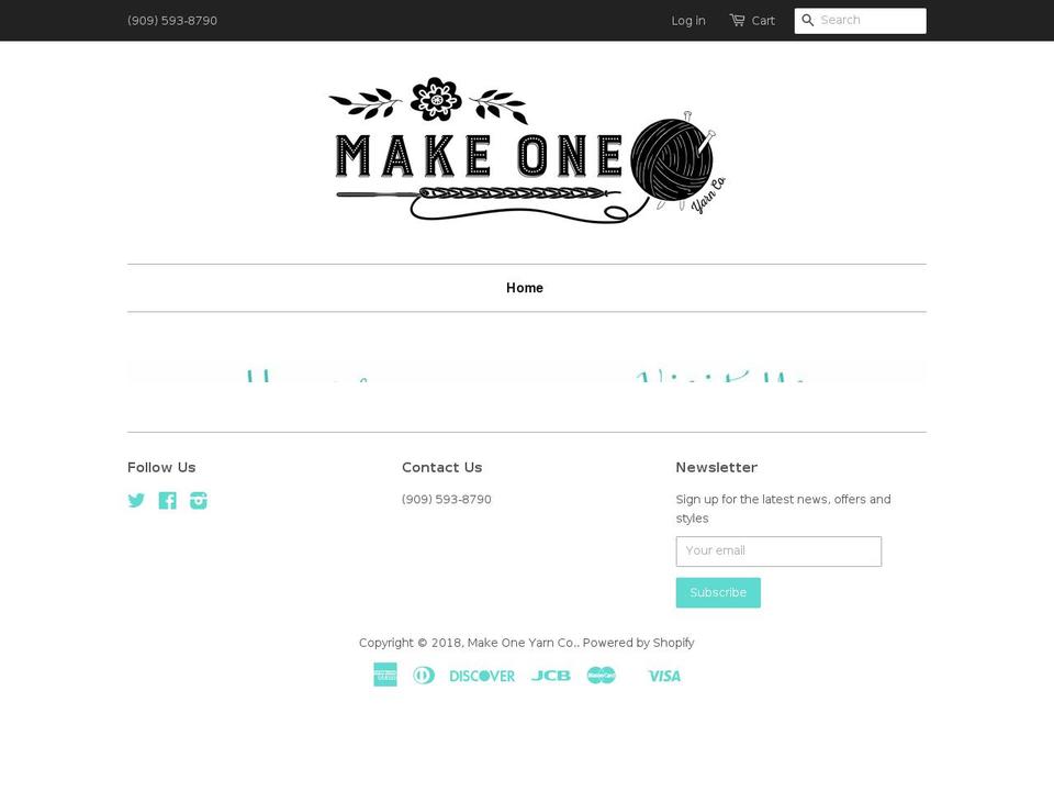 makeoneyarnco.com — Shopify storefront screenshot