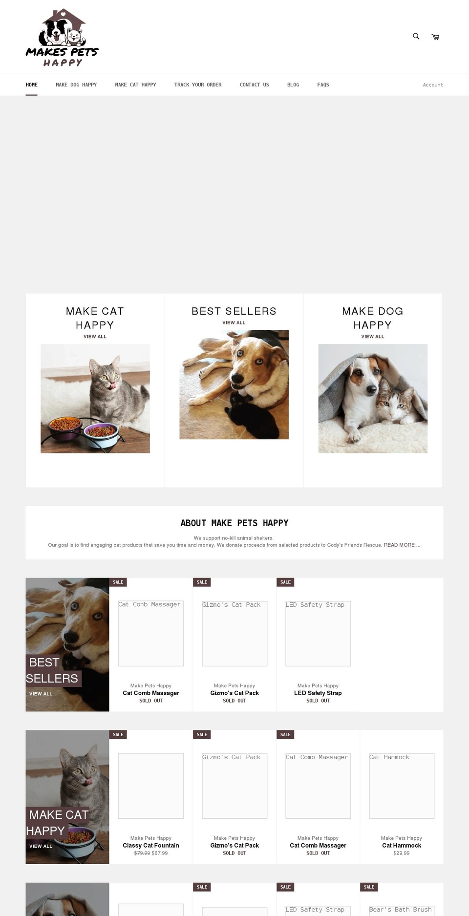 makepetshappy.com shopify website screenshot