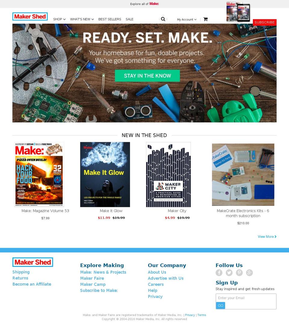 1.4.11 new subscribe header Shopify theme site example maker-shed.net