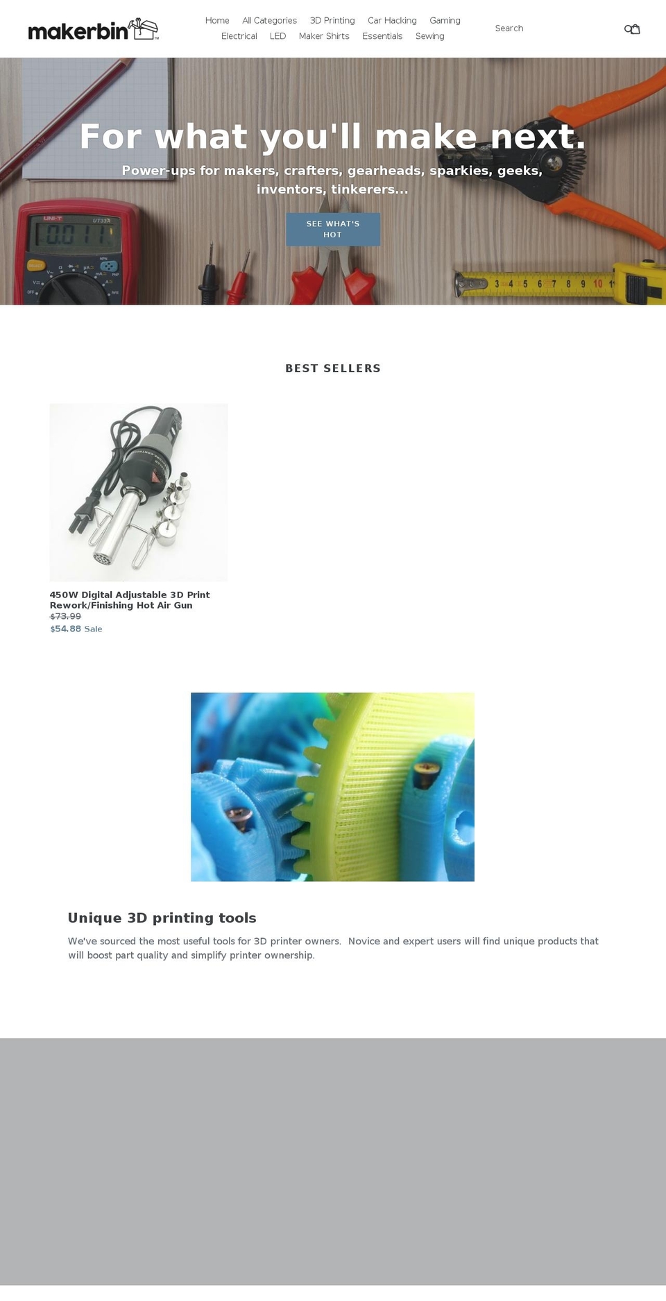 makerbin.com shopify website screenshot