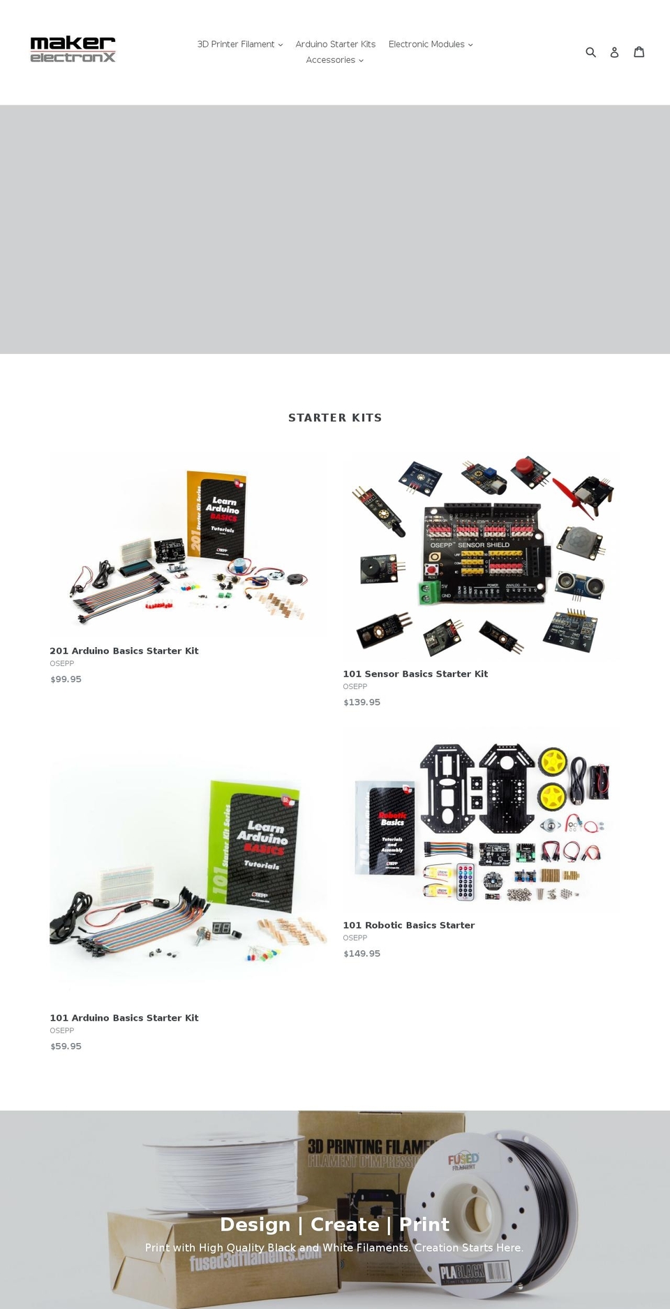 makerelectronx.com shopify website screenshot