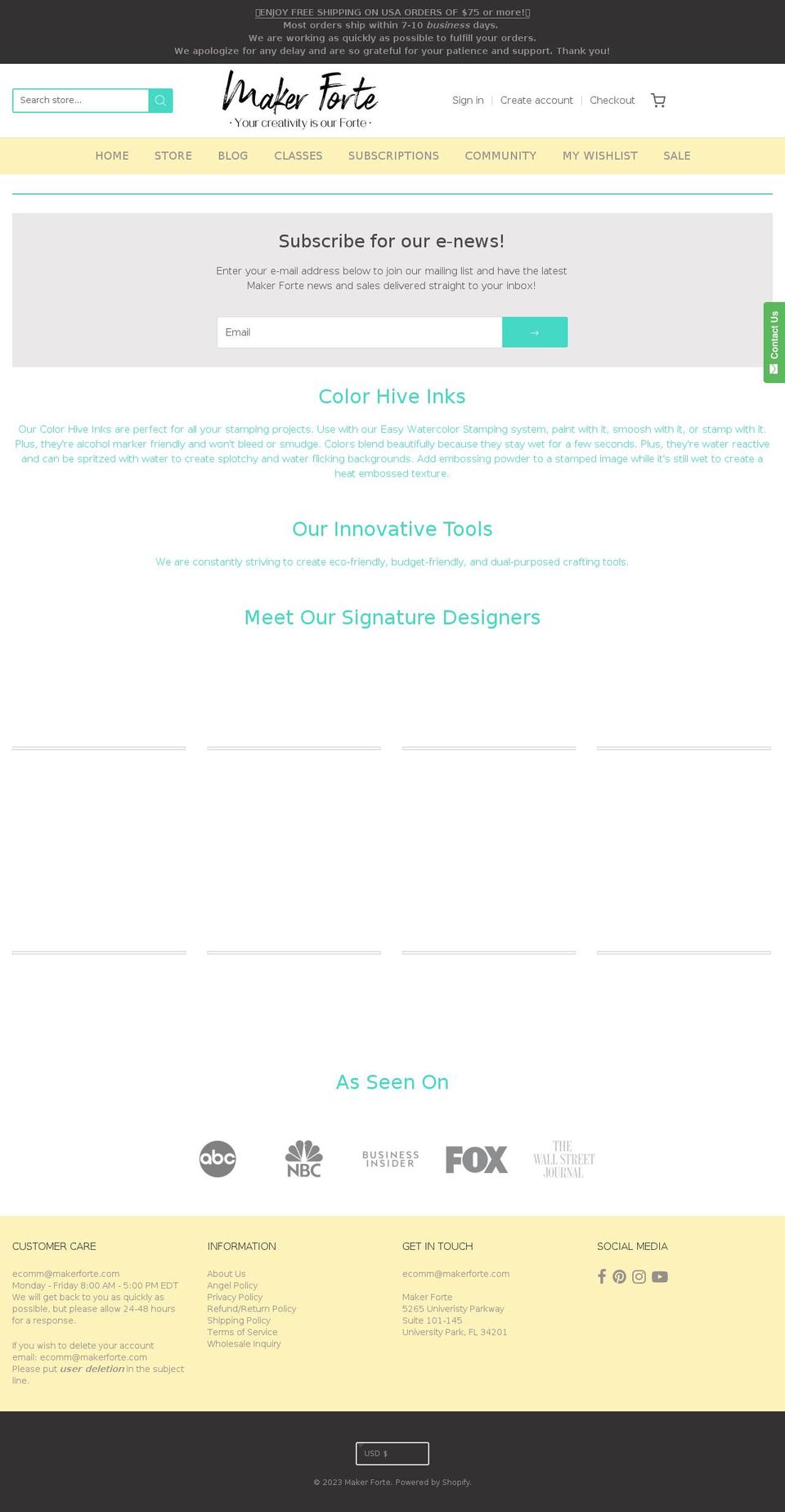 makerforte.com shopify website screenshot