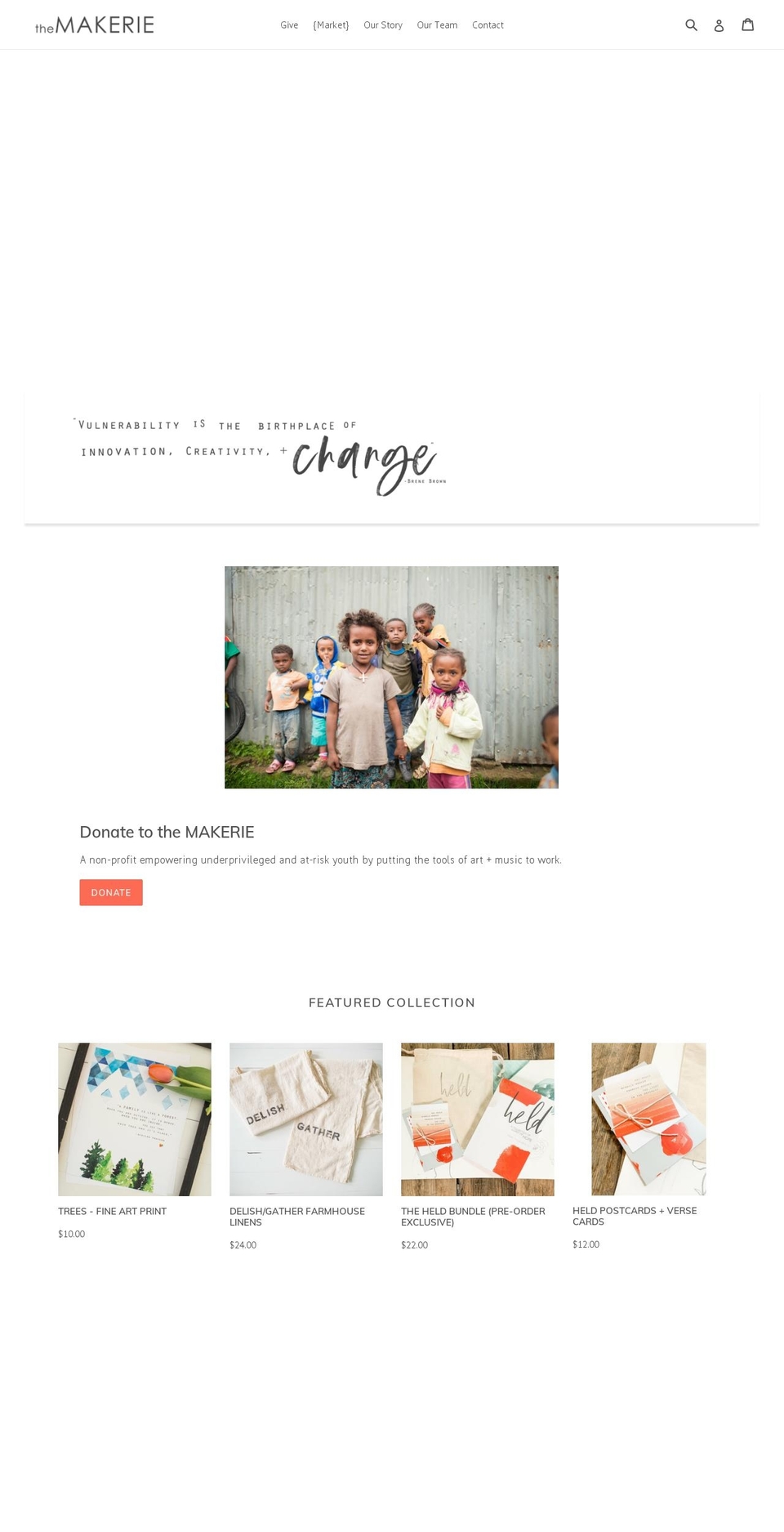 makeriecreative.com — Shopify storefront screenshot