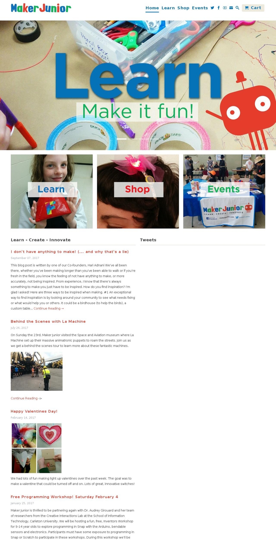 makerjr.com — Shopify storefront screenshot