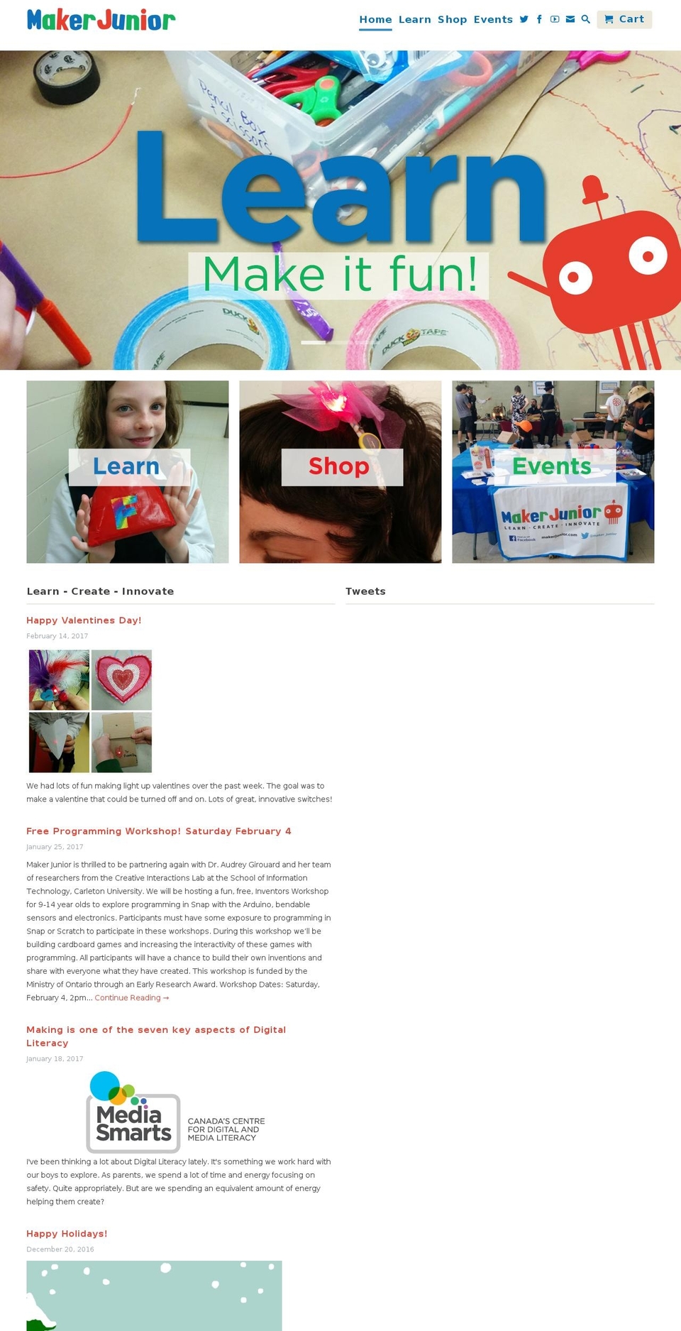 makerjunior.com shopify website screenshot