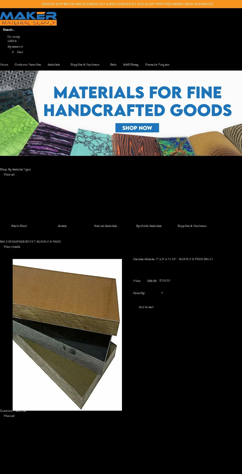 meroxio optimized Shopify theme site example makermaterialsupply.com