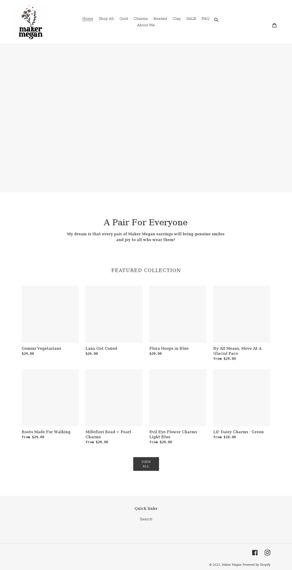 makermegan.com shopify website screenshot