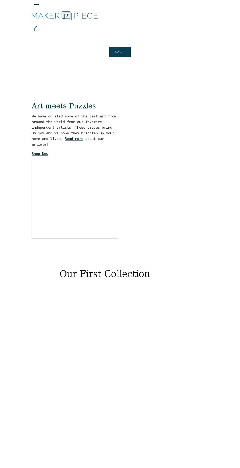 makerpiece.com shopify website screenshot