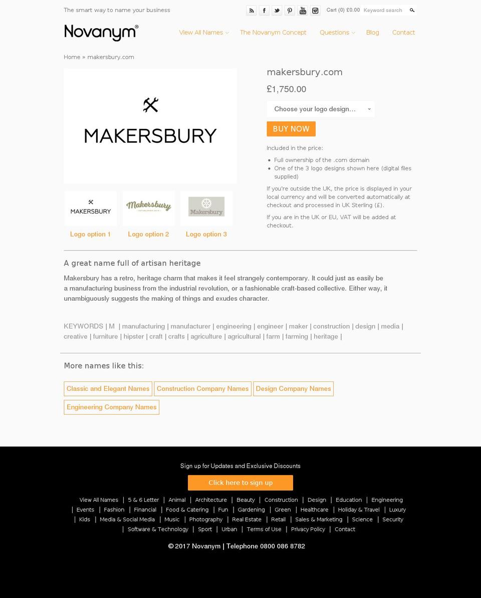 makersbury.com shopify website screenshot