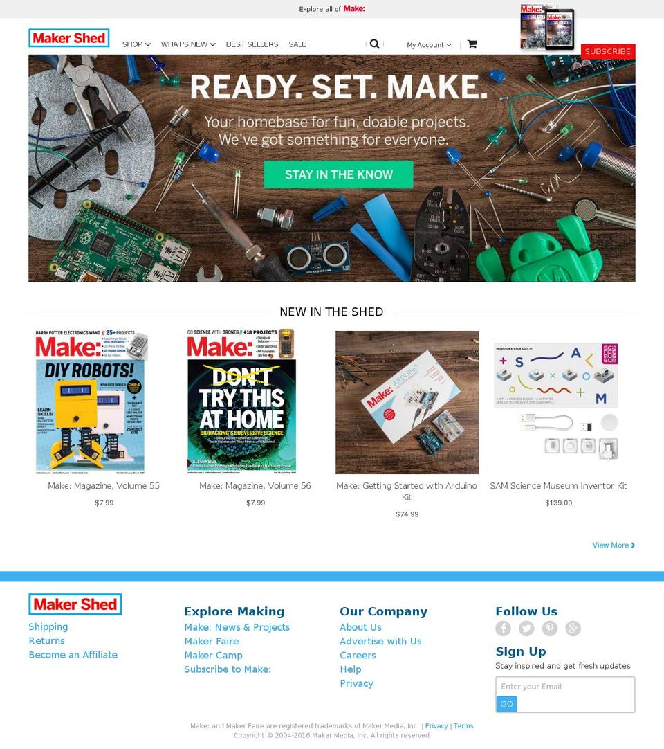 makershed.net shopify website screenshot