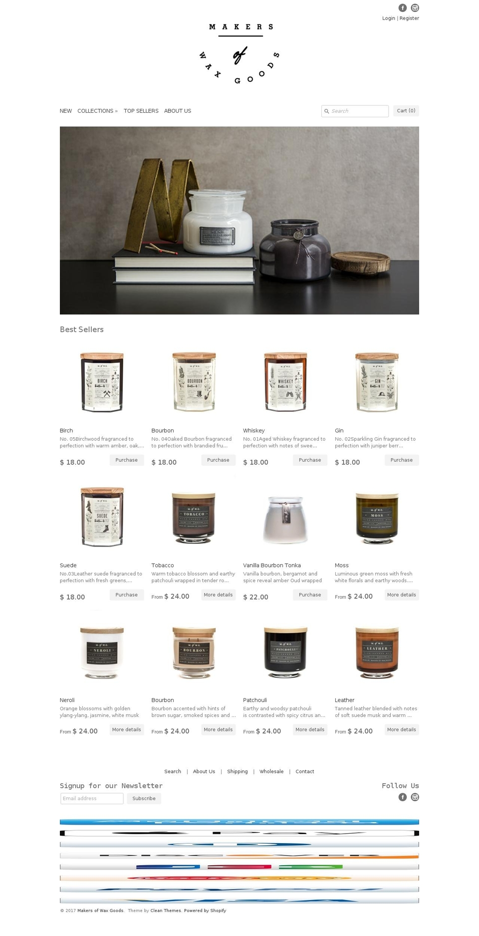 makersofwaxgoods.com shopify website screenshot