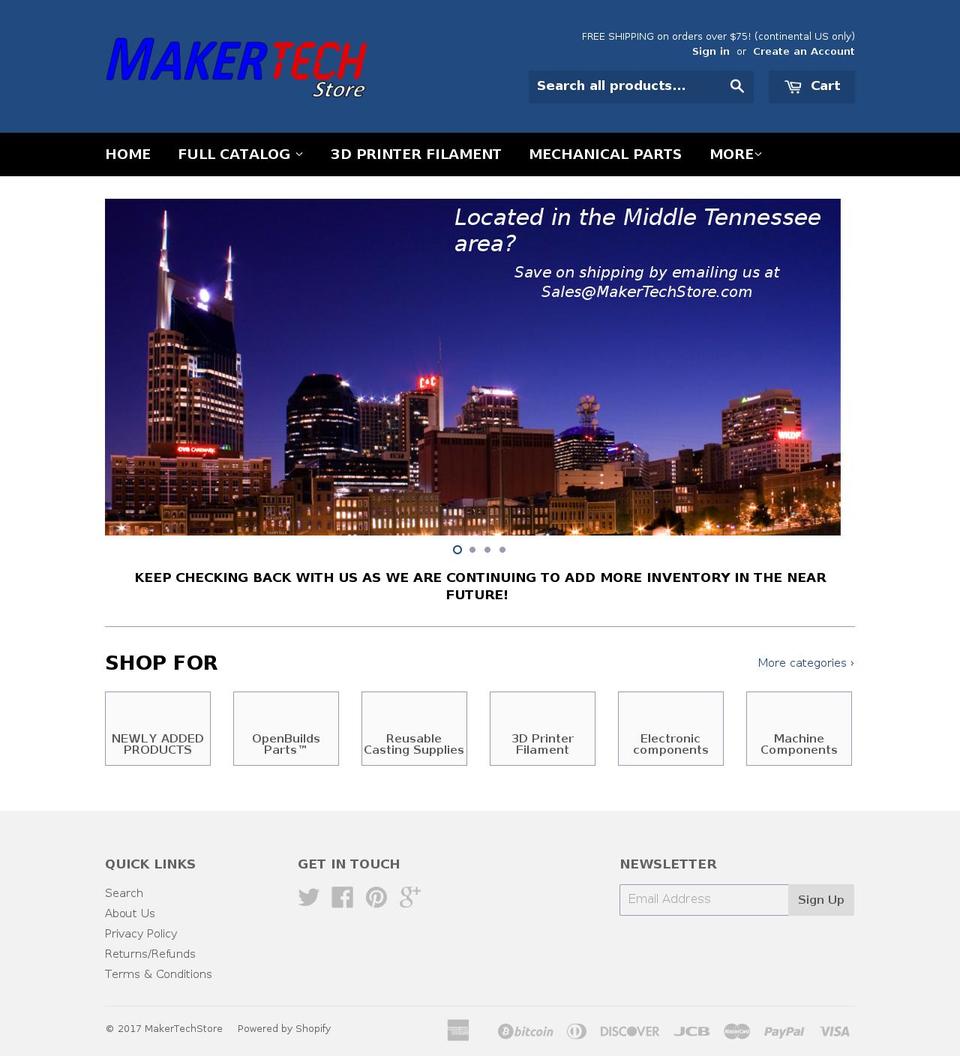 makertechstore.com shopify website screenshot