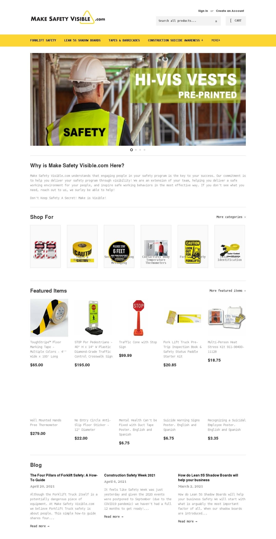 makesafetyvisible.com shopify website screenshot