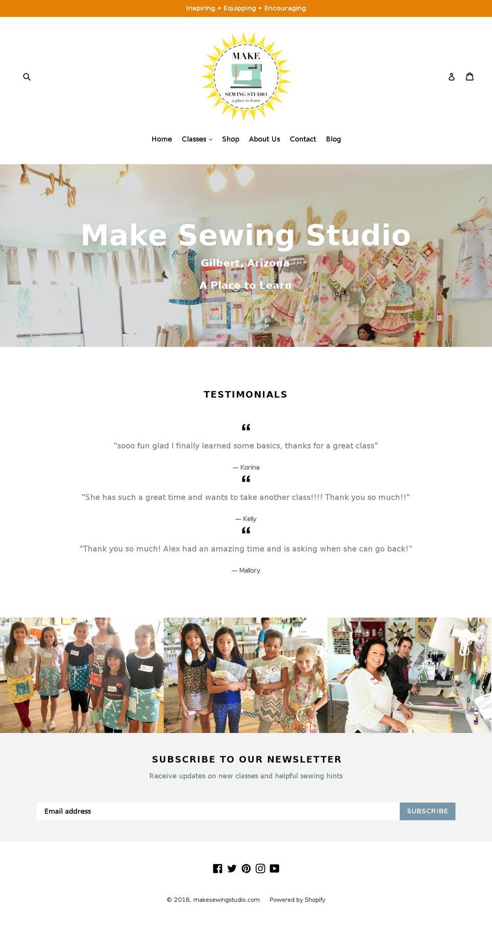 makesewing.com — Shopify storefront screenshot