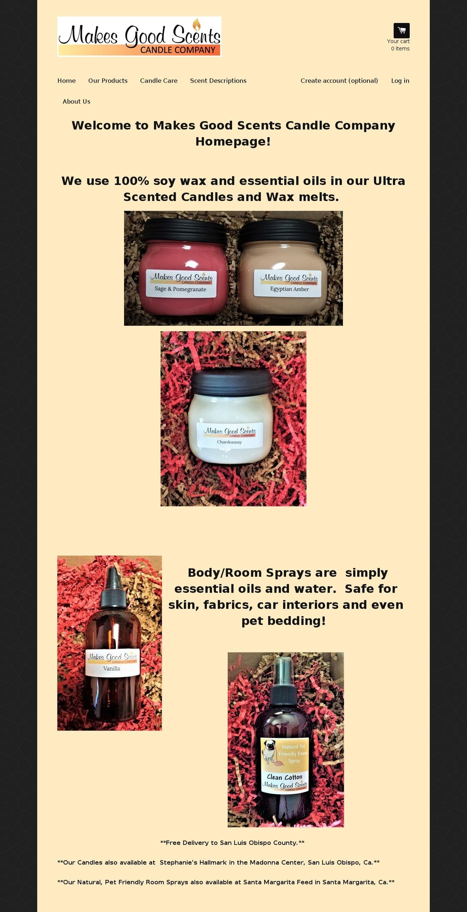 makesgoodscentscandleco.com shopify website screenshot