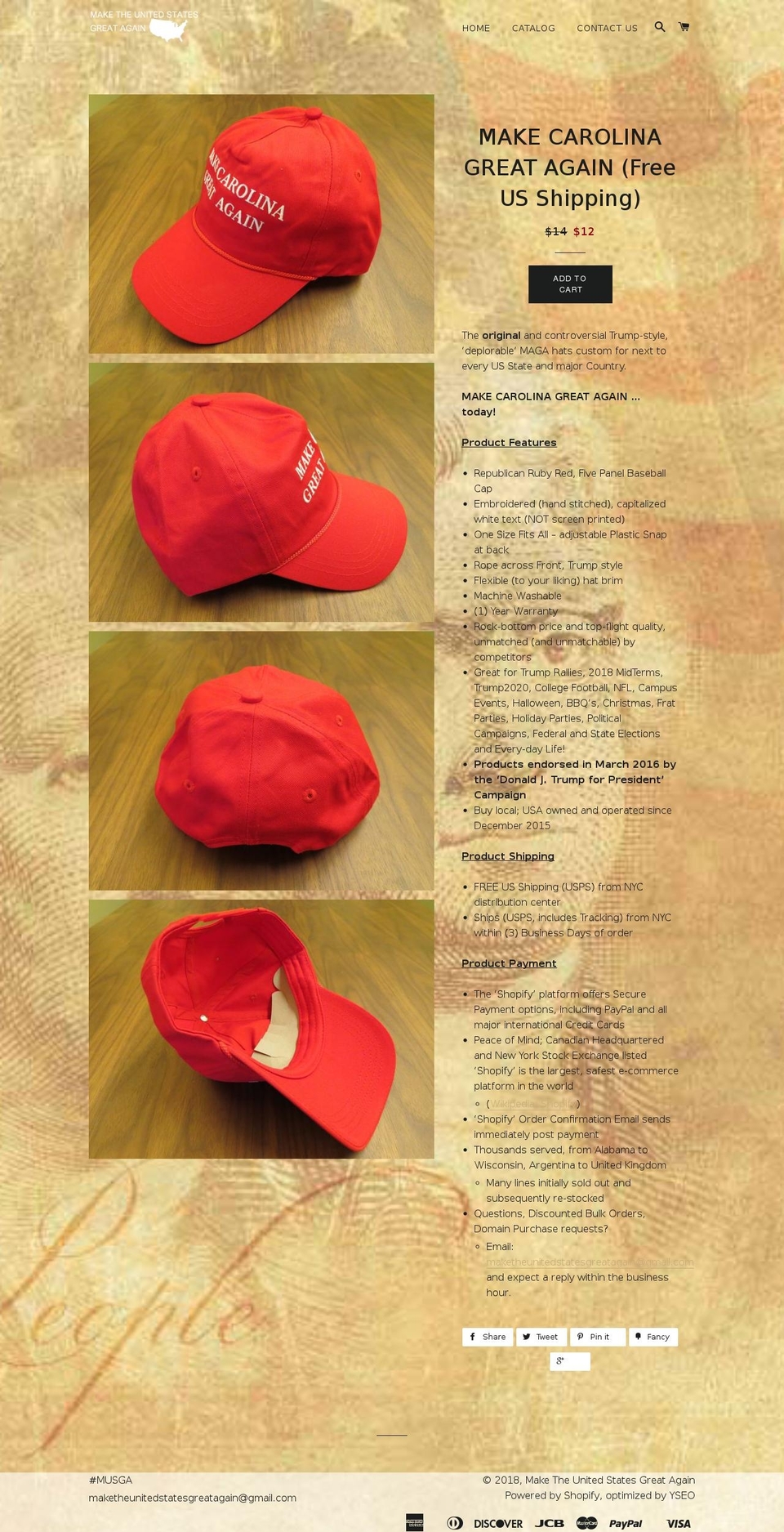 makesouthcarolinagreatagain.com — Shopify storefront screenshot