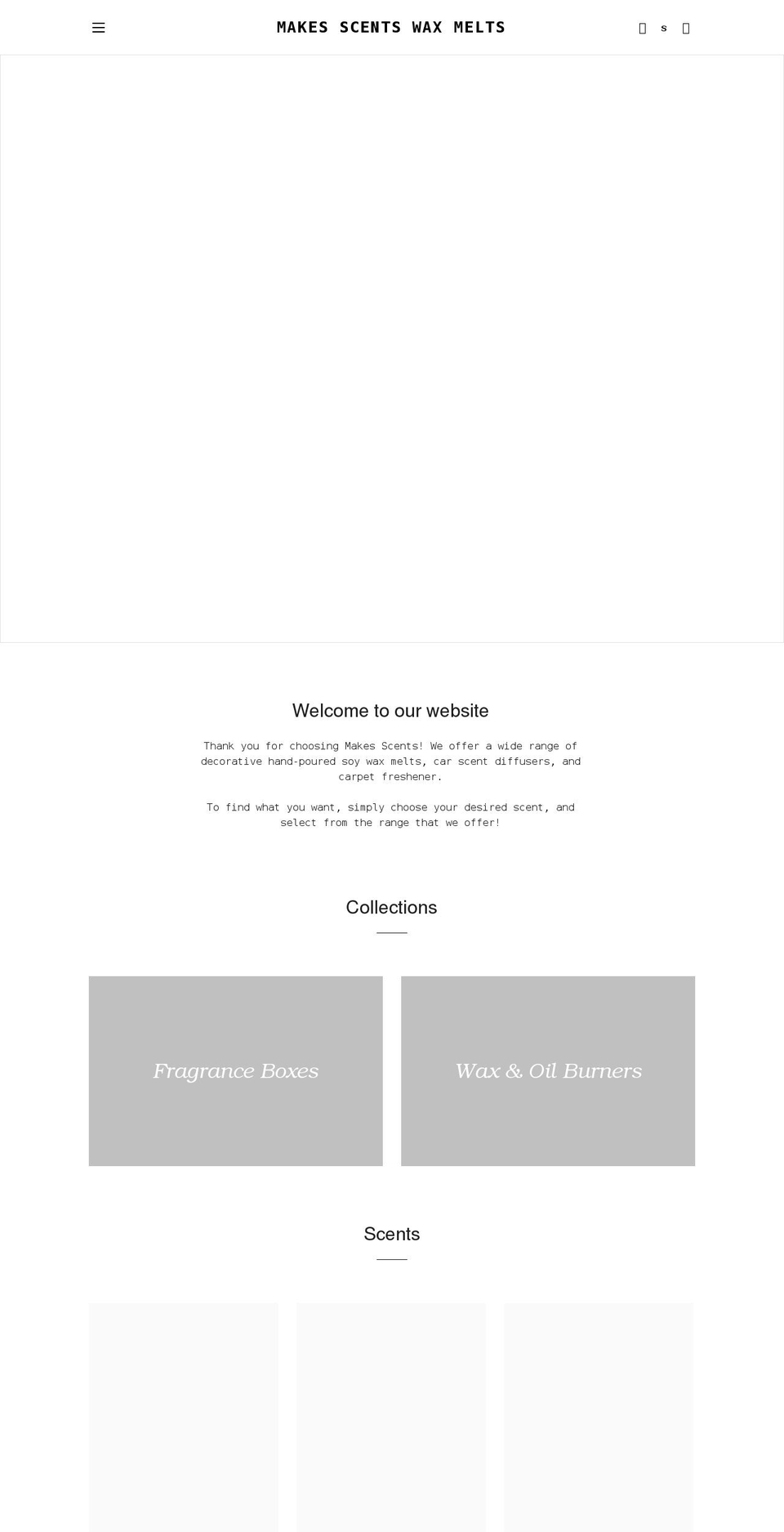 makesscentswaxmelts.co.uk shopify website screenshot