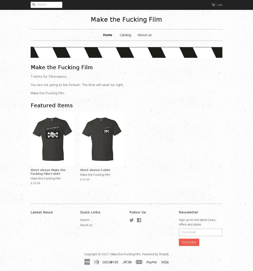 makethefilm.com shopify website screenshot