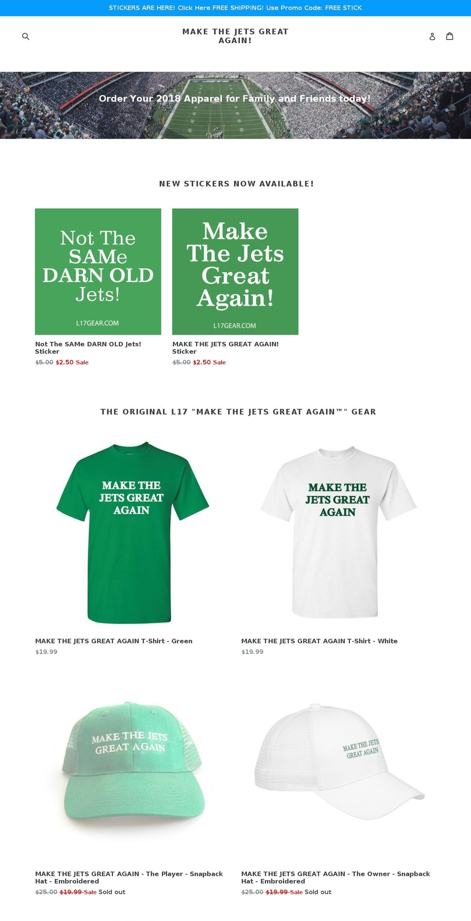 makethejetsgreatagain.com — Shopify storefront screenshot