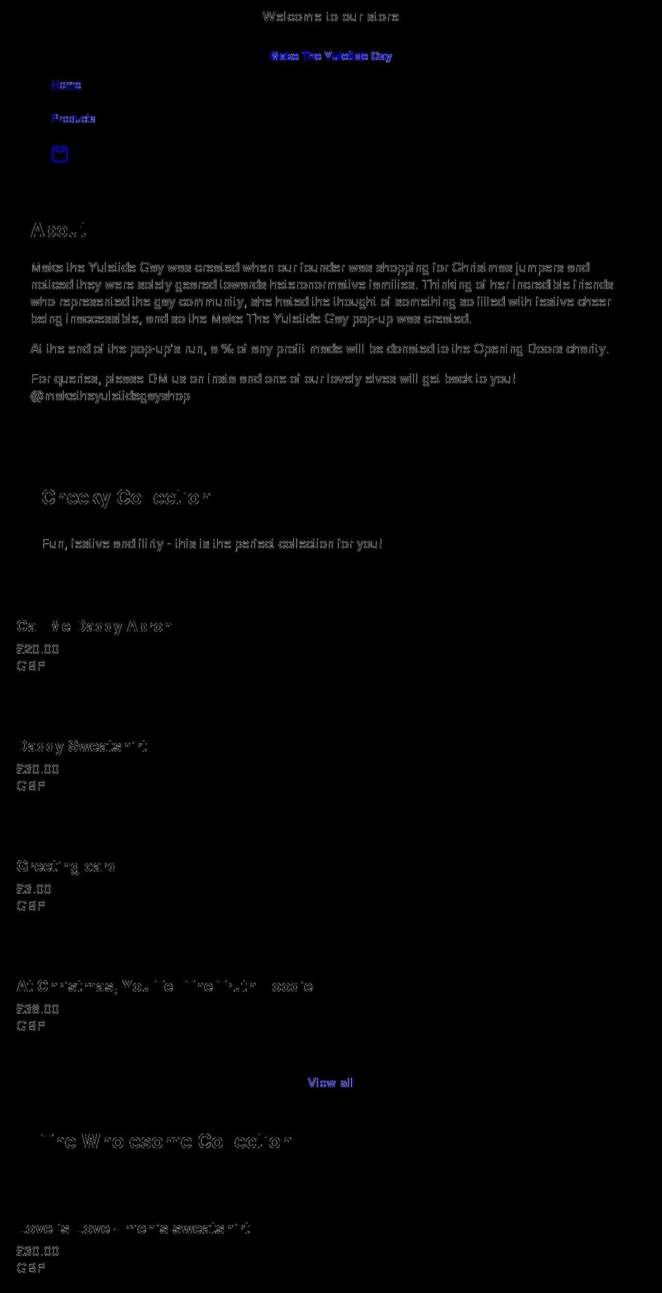 maketheyuletidegay.com shopify website screenshot