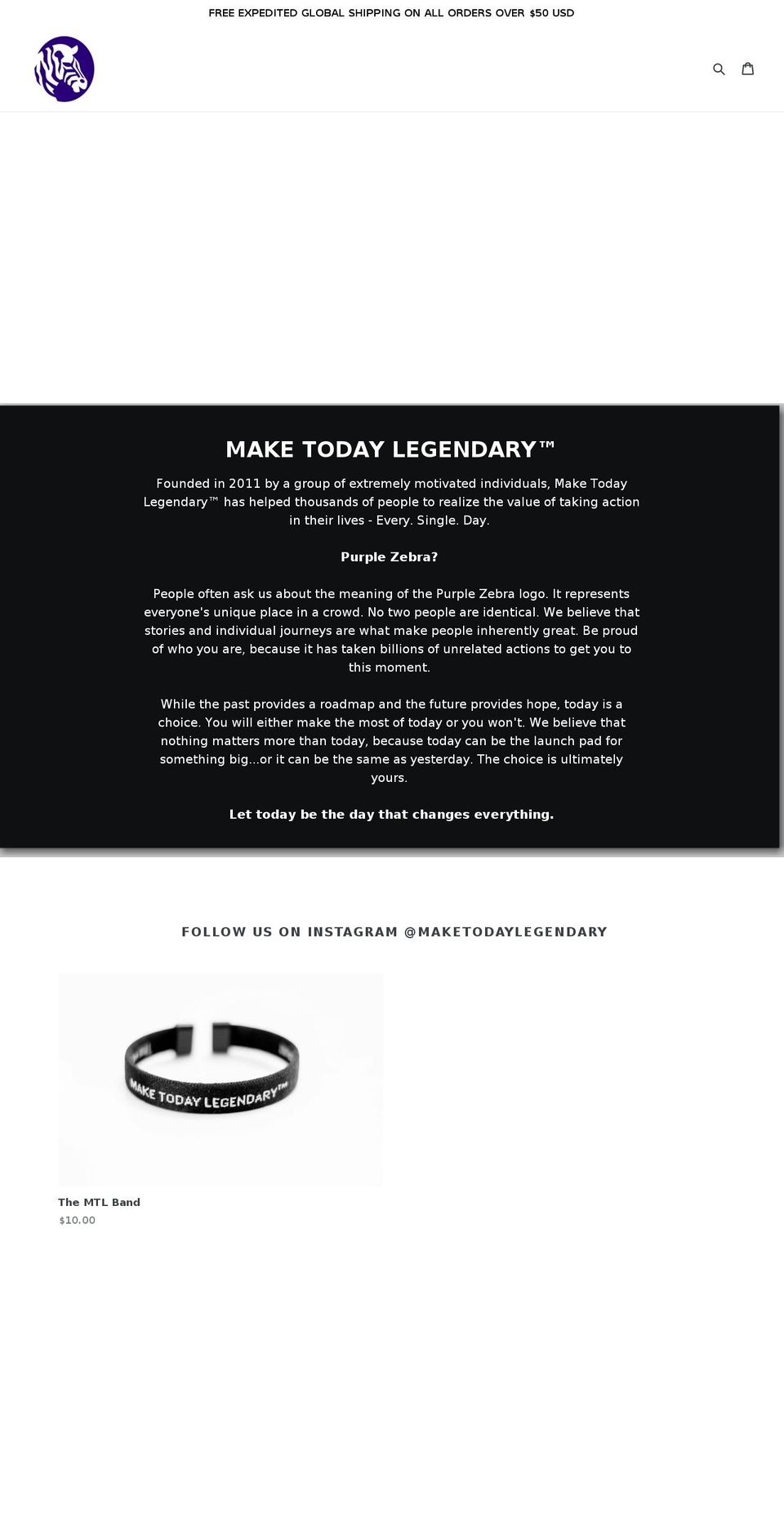 maketodaylegendary.com — Shopify storefront screenshot