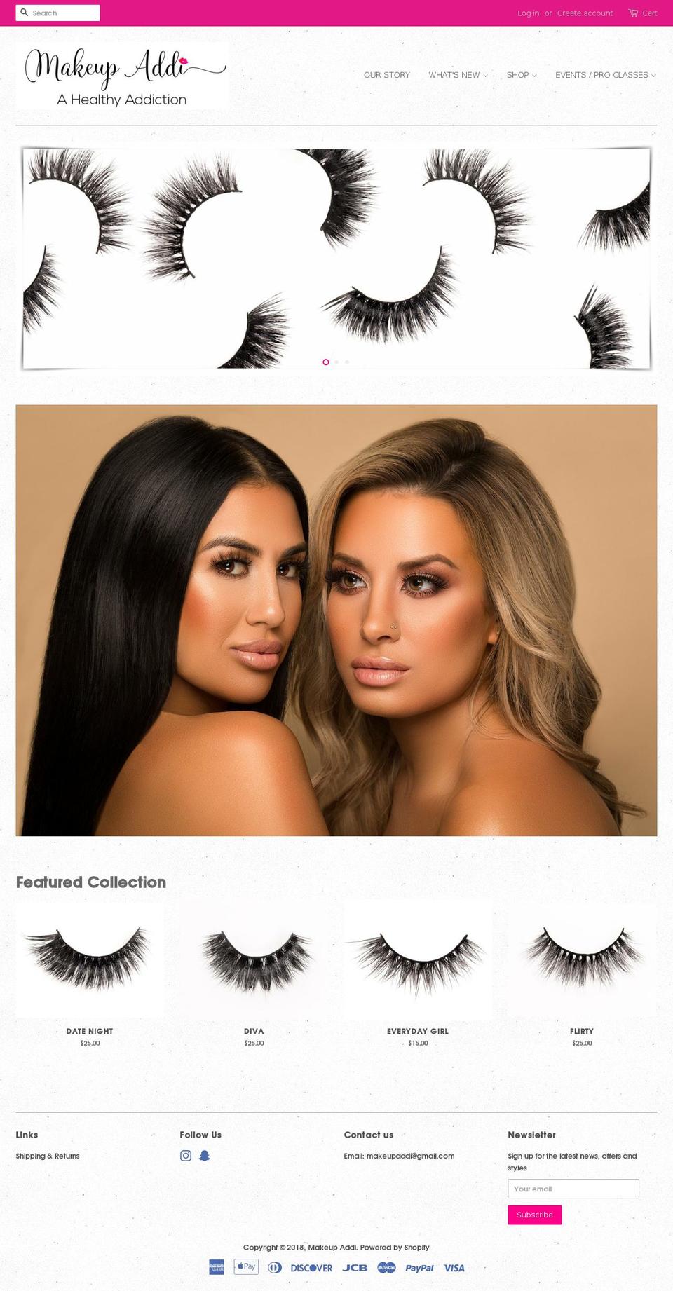 makeupaddi.com shopify website screenshot