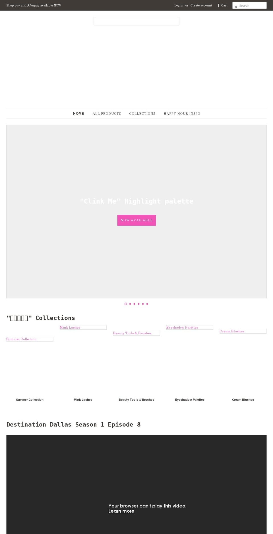 makeupandcocktailscosmetics.com shopify website screenshot