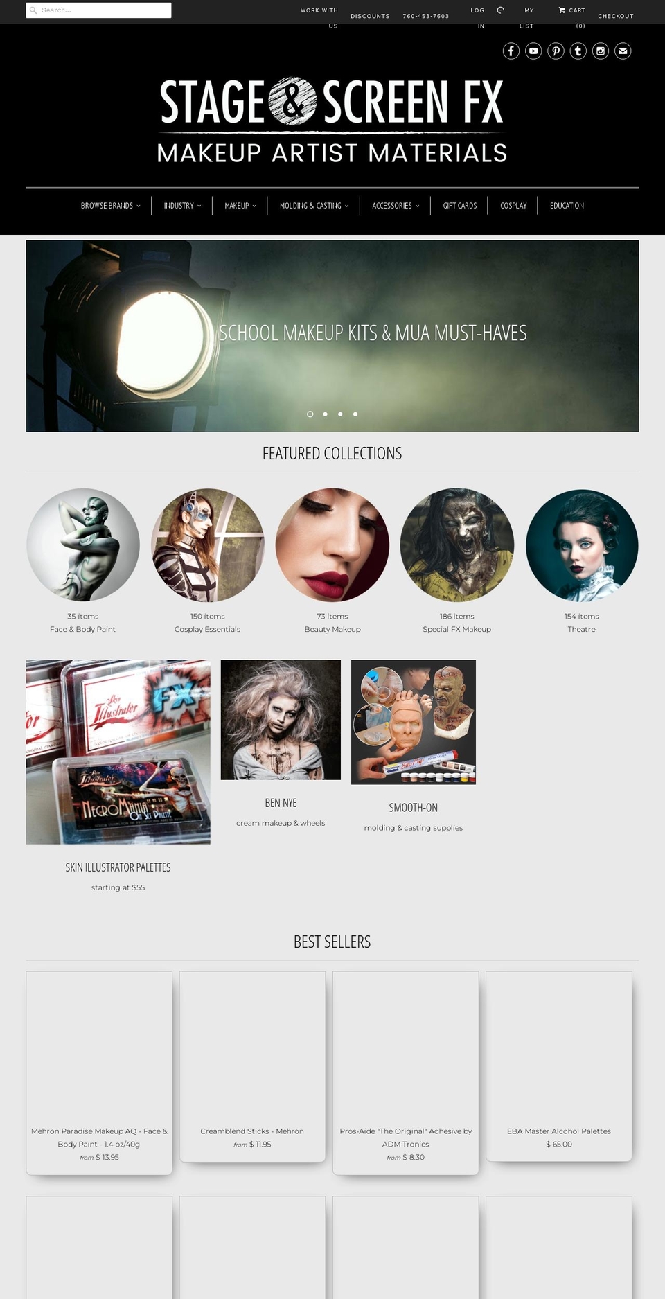 makeupandtheatricalsupplies.com — Shopify storefront screenshot