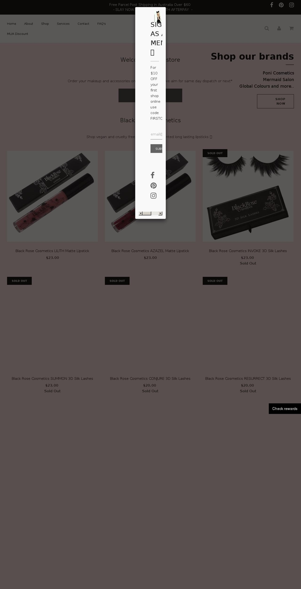 makeupartisttanyagolden.com shopify website screenshot