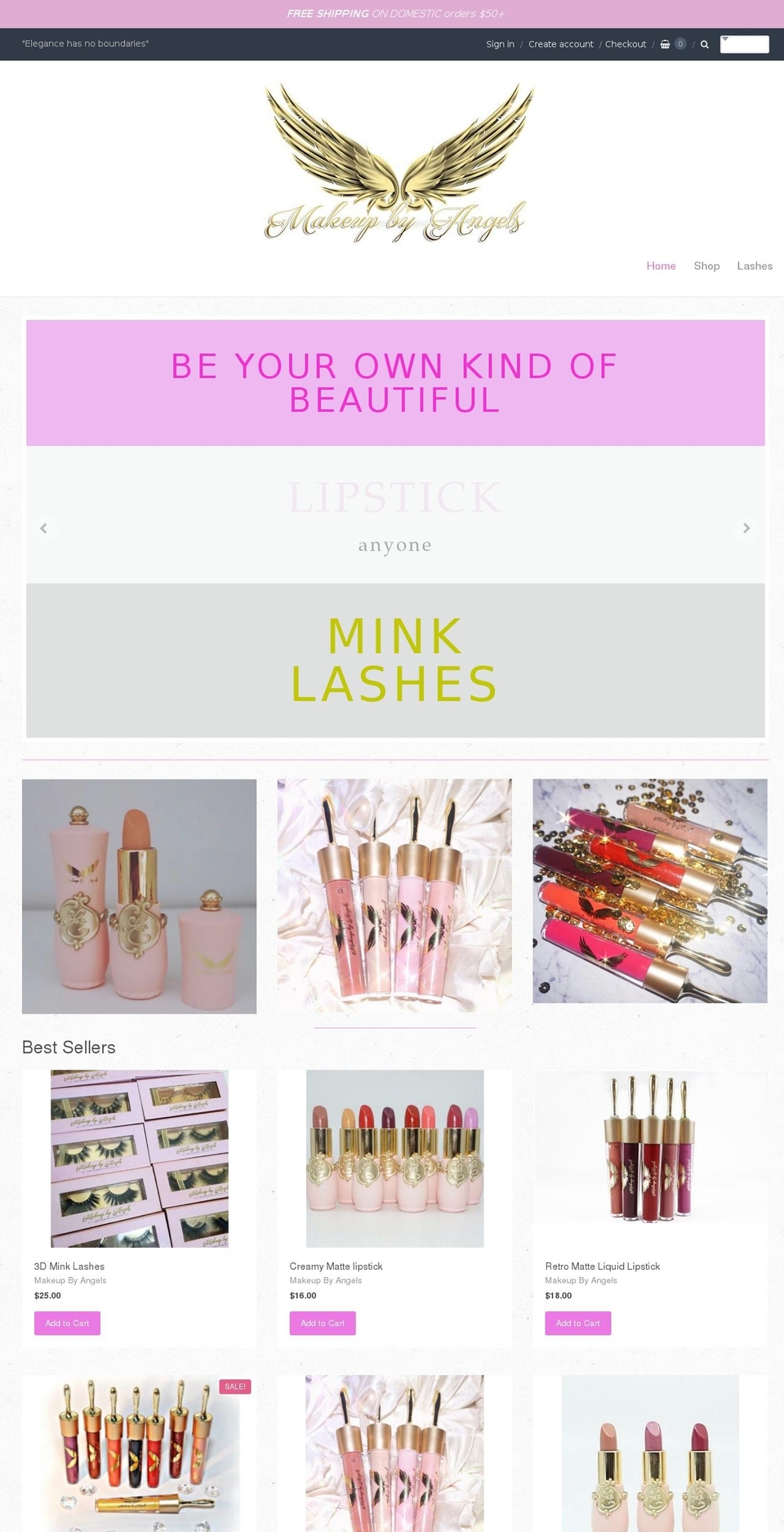makeupbyangels.com shopify website screenshot