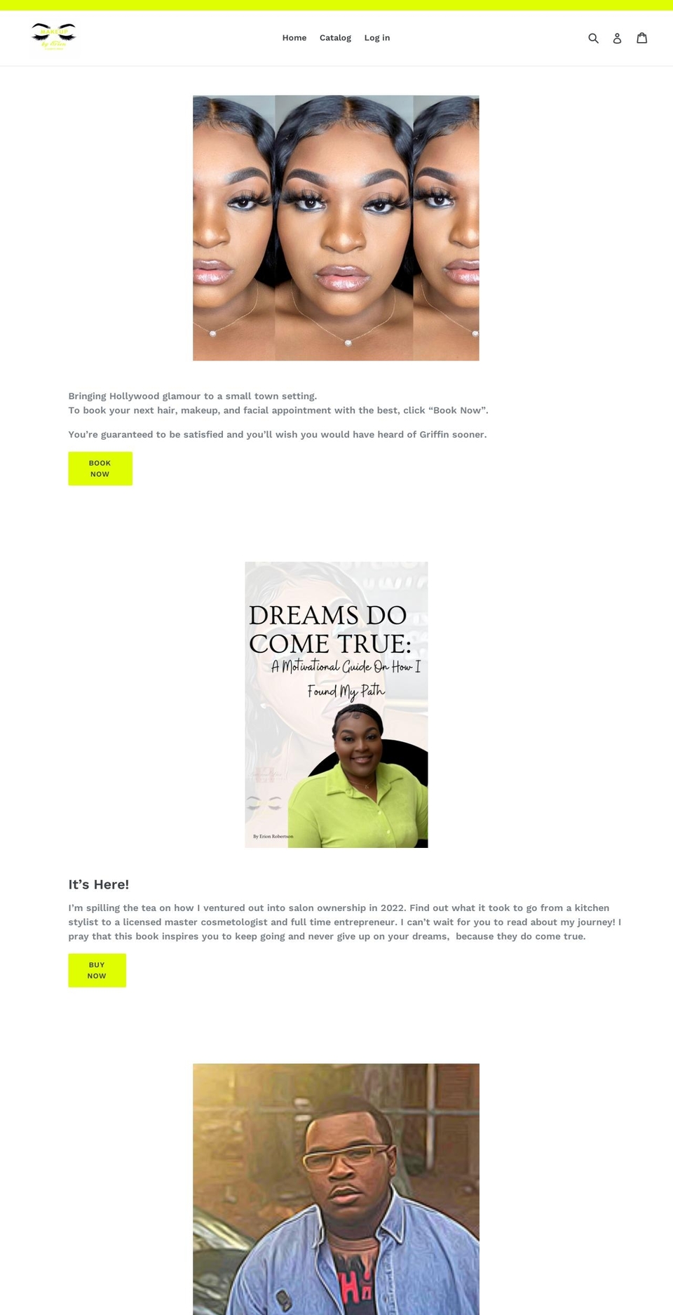 makeupbyerion.com shopify website screenshot